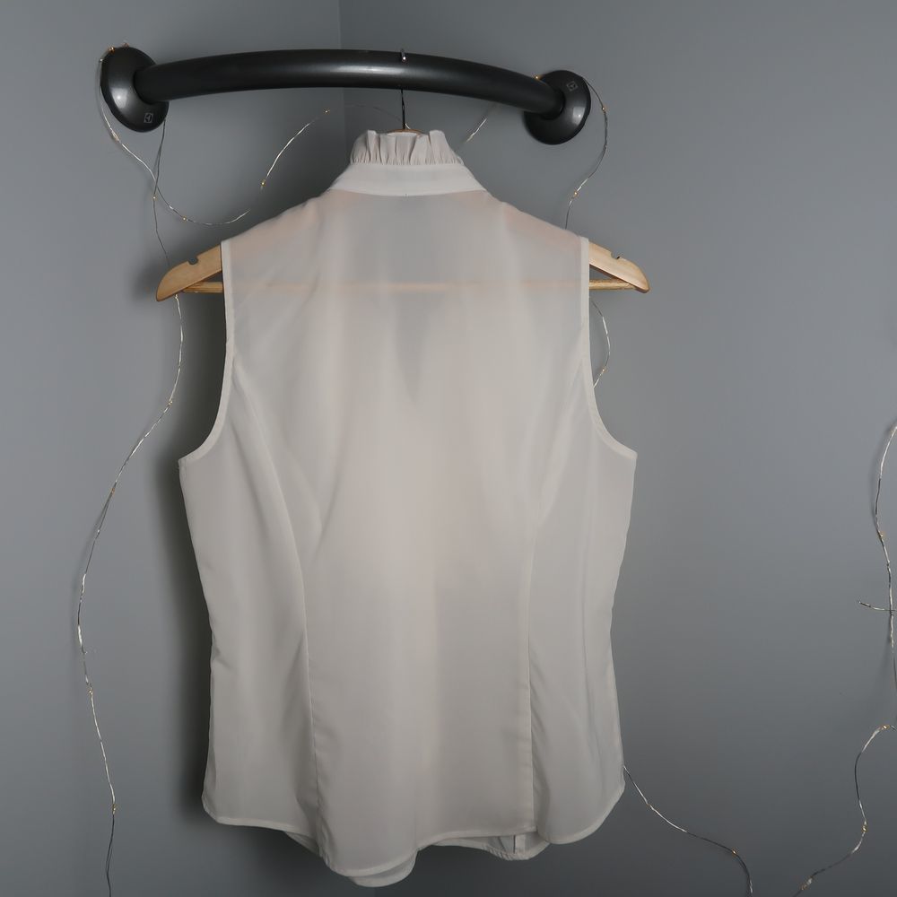Spense Ruffle Front Sleeveless Button Up - Picture 2 of 6